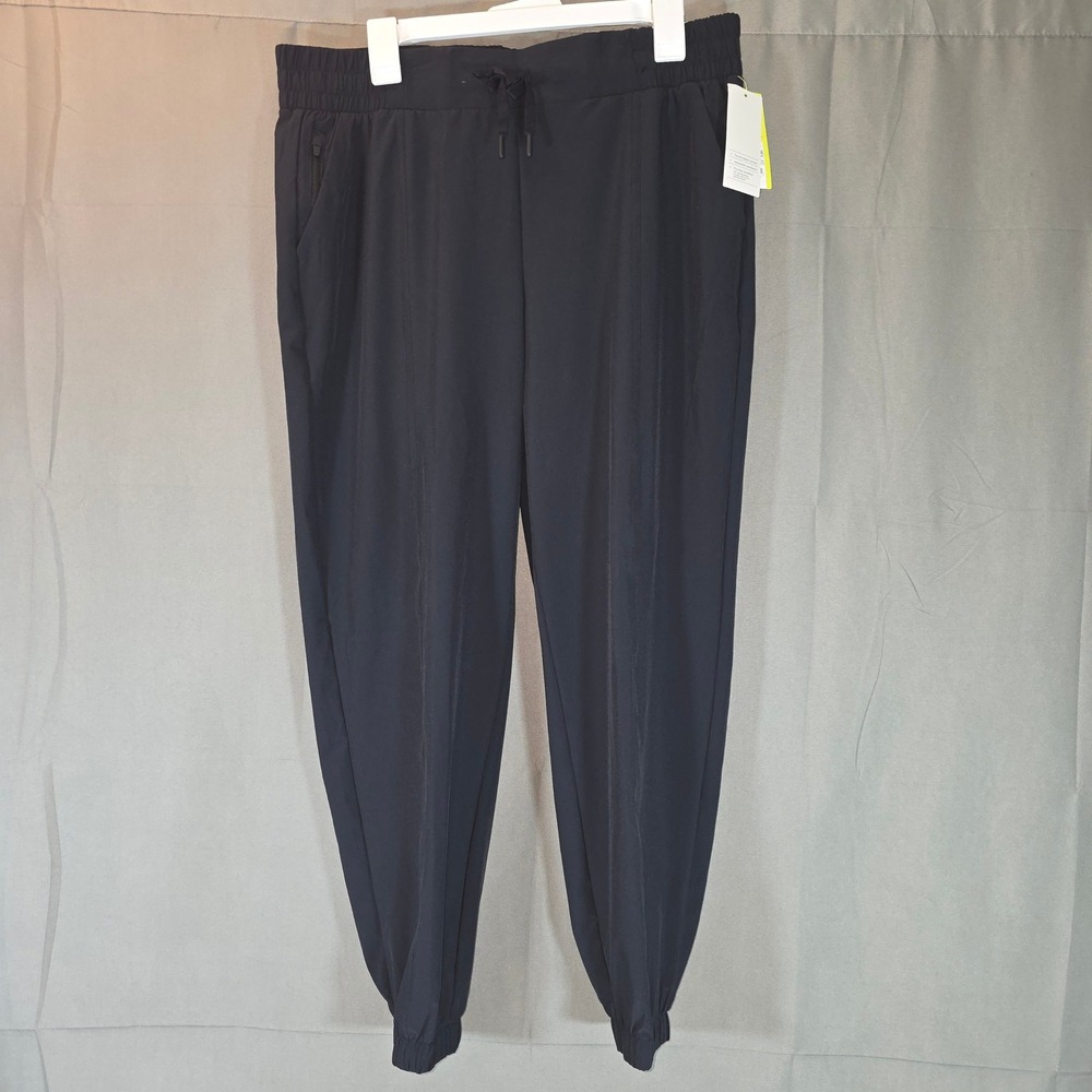 All in Motion Womens Active Light Woven Jogger Black Mid Rise Ankle L NWT
